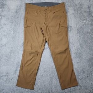 Eddie Bauer Performance Cargo Pants Men 38x32 Brown Nylon Stretch Outdoor Hiking